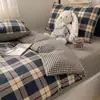 Juego de Ropa de Cama de Algodón 100% de Grado A para Maternidad e Infancia de Cuatro Piezas, Juego de Sábana y Funda de Edredón de Algodón Puro Fresco Estilo Ins, Juego de Tres Piezas para Dormitorio de Estudiantes