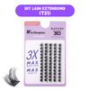 Cinco filas de fabricantes suministran directamente simulación 3D de cabello natural con adhesivo termofusible 10p20p30p40 pestañas de dibujos animados con varias longitudes de pestañas