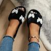 2024 Moda Transfronteriza Comercio Exterior para Mujer Talla Grande Mariposa Punta Abierta Hogar Interior y Exterior Chanclas de una tira con flecos para Mujer