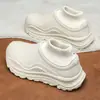Zapatos de Algodón con Forro Polar para Invierno para Parejas, Suela Gruesa, que Aumentan la Altura, Calientes, Antideslizantes, Pantuflas de Algodón, Impermeables, Resistentes a las Manchas, Trasera Cerrada, Pantuflas con Punta de Tornillo