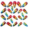Uñas Redondas Almendradas Multicolores de Moda Estilo Ins Europeo y Americano Uñas Sencillas de Moda Desmontables Usables