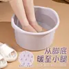 Bacia para banho de pés para uso doméstico no inverno, adequada para dormitórios, bacia de massagem para pés que se estende até as panturrilhas, espessada para outono e inverno, banheira para banho de pés para imersão dos pés