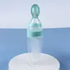 Colher de Silicone para Papinha de Arroz para Recém-Nascido Fruta Suco Alimentação Complementar Mamadeira Colher dosadora Alimentador de Medicamentos Auxiliar para Bebê