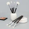 Brocha para sombra de ojos de pelo animal de alta calidad, ébano, brocha para rubor en forma de abanico, brocha cosmética de lana blanca, juego completo, venta al por mayor al contado en Cangzhou