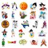50 pegatinas de decoración de graffiti de personalidad de anime Dragon Ball de dibujos animados para laptop, maletero de coche