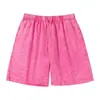 Amazon 260g Shorts de Rizo de Algodón Puro Lavados Desgastados Copo de Nieve Frito Pantalones de Cinco Puntos Estilo Europeo y Americano Sueltos Casuales