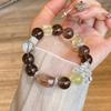 Pulsera de Cristal Super Siete Negra, Pulsera de Citrino Piedra del Sol, Cristal del Mar de China Oriental