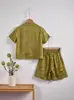 Nuevo Conjunto de Traje Tang Estilo Chino para Niños, Conjunto de Dos Piezas Moda Bebé Estilo Nacional, Conjunto de Verano Jacquard Manga Corta y Pantalones Cortos, Atuendo para el Primer Cumpleaños