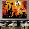 Tecido de Fundo para Halloween Estilo Nórdico Pano para Pendurar ins Decoração de Quarto de Menina Celebridade Cyber Arranjo de Cabeceira Tapeçarias Parede de Dormitório