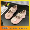 Vestido Versátil Estilo Japonês Sapatilhas Fofas com Laço Sapatos Baixos Suaves e Delicados Mulher 2025 Novo Modelo Primavera
