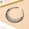 Faixa de Cabelo Feminina Simples Fosca Estilo Coreano Qiyue Acessórios de Cabelo Cor Sólida Versátil Dentada Antiderrapante Franja Pressionada Cabelo Quebrado Faixa de Cabelo Verão