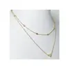 Joyería Transfronteriza Europea y Americana Collar Sencillo de Moda para Mujer Cadena para Suéter de Cobre Doble Capa Corazón de Melocotón Multicapa Clavícula Venta al por Mayor