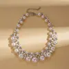 Collar de perlas en capas con cuentas transfronterizo europeo y americano, cadena para la clavícula estilo fiesta vintage, lujo ligero, accesorio versátil de alta gama para mujer