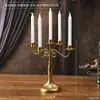 Candelabro de Estilo Francés Vintage para Mesa de Comedor, Portavelas Romántico Retro, Base para Atrezo de Fotografía Estilo Europeo, Blanco Roto