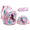 Nueva Lentejuela Lindo Dibujo Animado Estudiante de Primaria Mochila Universal de 17 pulgadas Juego de Tres Piezas para Niños Unisex