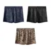 Cueca Box Masculina Tendência Estilo Coreano com Textura de Seda Gelada, Cintura Média de Caimento Solto com Estampa, Shorts de Verão para Estudantes e Casa