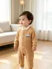 Macacão de bebê, novo modelo de primavera, macacão quentinho para recém-nascidos, meninos e meninas, roupa para outono e inverno, macacão estiloso para engatinhar para sair