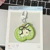 Novo chaveiro de acrílico para maçã de camada dupla, pingente de mochila escolar, pingente de celular, presente para namoradas, joias por atacado