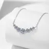 Collar de Joyería de Plata de Ley S925 de Princesa Sonriente para Mujer, Chapado en Pt950, Colgante Simple de Moissanita de 1.7 Quilates Color D