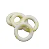 Anel Círculo de Jade Branco Claro Genuíno Natural, Anel Grande de Jade Correndo