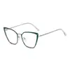 2025 Nueva Moda Espejo Liso Dorado Retro Personalidad Marco de Gafas Ojo de Gato Color Cambiante de Moda Gafas con Luz Azul Anti-Luz Azul Comercio Exterior
