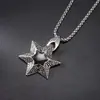 Joyas de Árbol de Personalidad Retro de Moda Calavera Acero Inoxidable Collar para Hombre Hip-Hop Colgante de Cruz Moda