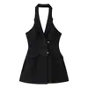 Venta al por mayor 2026 Verano Nuevo Estilo Europeo y Americano Ropa para Mujer Mono de Cuello Halter con Hebilla de Nudo 7383