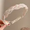 Diadema de corona alta estilo coreano, diadema de borde ancho, diadema para lavarse la cara con dientes, accesorio para el cabello de tela a cuadros de alta gama