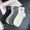 Meias de Bolinhas Brancas para Mulheres, Meias de Meia Panturrilha para Primavera e Outono com Renda e Laço, Meias da Moda Versátil Japonesas Jk Doces Estudantes