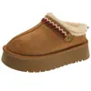Primeiro Encontro Ji Sola Grossa Aumento de Altura Mais Veludo Aquecimento Sapatos Birkenstock Botas de Neve Meio Chinelo Chinelo de Algodão com Pelo Roupa Feminina para Exterior 2026 Inverno