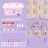 Kit de Adesivos Guka Cola em Creme Versão Deluxe Materiais Manuais DIY para Meninas Brinquedo de Bandeja Guka com Areia Líquida para Crianças