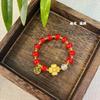 Nueva pulsera de la suerte de flor de durazno estilo chino para mujer Nueva pulsera de la suerte para pareja Regalo para novias Pulsera exquisita de lujo ligero