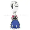 Plata de Ley S925 Dora Tacones Altos Azules Estilo Vestido Disney Falda Colgante DIY Colgante Dora Venta al por Mayor
