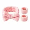 Set de Tres Piezas de Diadema y Muñequeras para Lavado Facial con Lazo de Mariposa, Diadema Resistente al Agua para Lavado Facial, Venta al por Mayor