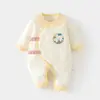 Macacão Matelassado para Bebê Recém-Nascido Algodão Fino Roupa Sem Ossos Outono e Inverno Algodão Puro Recém-Nascido 40g Roupa Borboleta Macacão para Bebê Rastejar