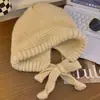 Gorro de Lana de Color Degradado Otoño e Invierno Estilo Coreano para Mujer Versátil que Favorece el Rostro Gorro Pequeño de Punto para Proteger del Frío y Mantener Calientes Orejas Gorro de Felpa