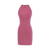 Vestido de Estilo Puro Deseo con Cuello Halter Cintura Ceñida que se Ajusta a la Cadera 2026 Nuevo Llegado de Verano Cintura Ceñida Ajustado de Cuerpo Completo Color Sólido Sexy para Chicas Calientes Vestido Corto Sexy