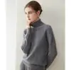 Suéter delgado 100% cachemira pura para otoño e invierno para mujer, de cuello alto, moda casual, tejido interior, suéter capa base de cachemira