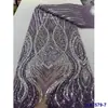 Vestido Francês Bordado Pesado Lantejoulas Lindo Vestido de Casamento Tecido de Renda Tecido de Renda com Lantejoulas para Noivas