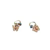 25-26 Nuevo Estilo Pintura al Óleo Francesa Diseño Mariposa Pendientes y Collar, Retro Gama Alta Estilo Hong Kong Pendientes Elegantes para Mujer