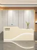 Mostrador de bar, escritorio de recepción moderno pintado, mostrador de tienda, mostrador de bar, mostrador de caja de salón de belleza, escritorio de recepción para pequeñas empresas