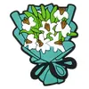 Planta con Flor Grande Accesorios Planos para Joyería Bolsas Accesorios para el Cabello Hechos a Mano Accesorios DIY Parche de Pegamento Suave de PVC Rosa