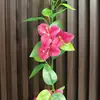 Decoraciones de techo de enredadera de buganvilla artificial al por mayor, flores artificiales para uso en exteriores, arreglos florales transfronterizos para proyectos y decoración de eventos