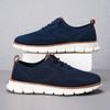 Zapatos de Hombre Talla Grande Transfronterizos Amazon Estilo Británico Zapatos Casuales de Hombre Mocasines de Moda Tejido de Punto Volador Transpirables Zapatos Planos