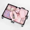 Bolsa de almacenamiento de siete piezas de tela Oxford de sarga para viaje, bolsa de acabado para clasificar ropa de viaje, bolsa de almacenamiento para maquillaje y lavado