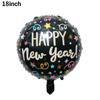 Balón de estrella de cinco puntas de película de aluminio de 18 pulgadas feliz año nuevo globo de papel de aluminio Arreglo de celebración de reunión anual de fiesta de Año Nuevo