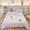 Nuvens Algodão Puro Algodão Lavado Quilt Fresco de Verão 40 Espessado Algodão Puro Algodão Lavado Renda Bordada Solteiro Casal Quilt de Verão Conjunto de Três Peças