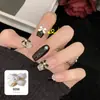 Accesorios para Uñas con Moño de Aleación Estilo Chanel, Populares Decoraciones de Uñas con Moño Sencillo Adornado con Perlas Blancas y Negras