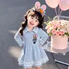 Vestido de Primavera y Otoño para Niñas 2026 Nuevo Vestido de Princesa para Bebé Vestido de Oficial de Policía Conejito Judy Estilo Universitario de Primavera