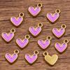1 5 colores 9X9mm acero inoxidable dorado gota de aceite corazón de durazno amor colgante pequeño de color accesorios de joyería diy